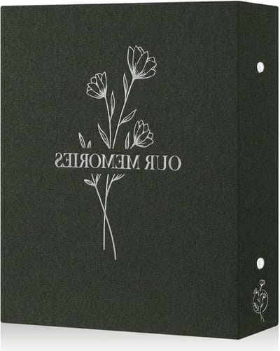 Fotoalbum voor 400 Foto's, Geschikt voor 10x15 cm Portretfoto's, Linnen Cover, Groene Kleur, Perfect voor Herinneringen en Foto-opslag