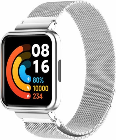 Milanees Smartwatch bandje - Geschikt voor Redmi Watch 2 Lite Milanese band - zilver - Strap-it Horlogeband / Polsband / Armband