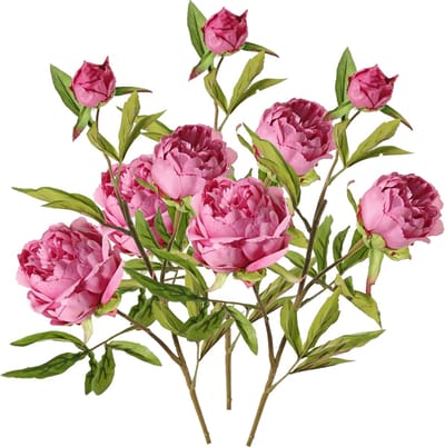 Topart Kunstbloem pioenroos Spring Dream - 3x - roze - 73 cm - kunststof steel - decoratie