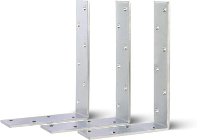 Balkhoek - Houtverbinder Hoek - Houtverbindingen Maken - Verzinkte Schroefgaten - 160 x 240 x 50 mm - Geel Verzinkt