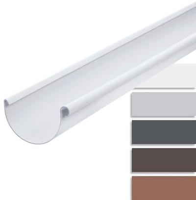 Halfronde kunststof goot 200cm 100mm voor veilige regenwaterafvoer