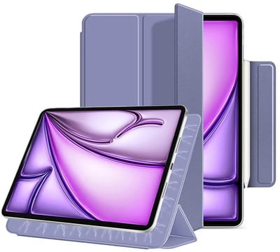 Mobiq - Magnetische Folio Case geschikt voor iPad Air 11 inch (2025) - lavender grey