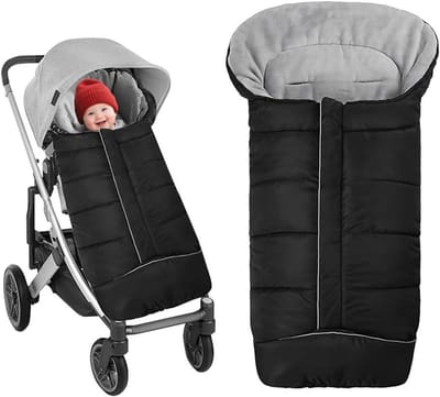 Voetenzak Kinderwagen - Baby Winterzak - Baby Warm Houden - Waterdicht Winddicht - 84 x 38 cm - Zwart