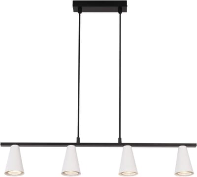 Glitzerlife - Hanglampen - Modern geometrisch design - hanglamp eetkamer verstelbaar - 4xGU10 - metalen pendellamp - Ø70cm - wit - hanglampen eetkamer woonkamer
