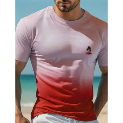 T-shirt Homme Imprimé 3D Street Hawaïen Nouveau Été Vacances Plage T-shirt Décontracté Homme Haut à Manches Courtes Homme Plage Extérieur 6XL