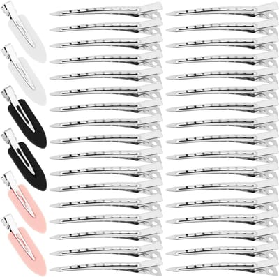 40 Stuks Duck Bill Haarclips, Roestvrijstalen Pin Curl Clips, Professionele Haarstyling Clips voor Vrouwen en Mannen, Ideaal voor Kappers en Thuisgebruik