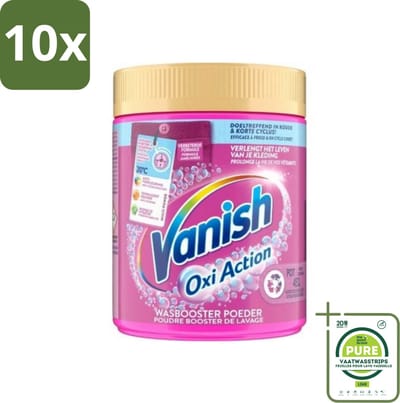 10 x Vanish Oxi Action - Vlekkenverwijderaar Poeder - Zonder Bleek - Gekleurde Was - 530 Gram - Grootverpakking - Vlekkenverwijderaar - Wasbooster - Gekleurde Was - Waspoeder - Vlekken Verwijderen