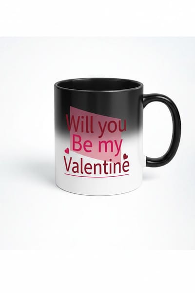 Valentijns Magische Mok 'Will you Be my Valentine' - Hittegevoelig Cadeau
