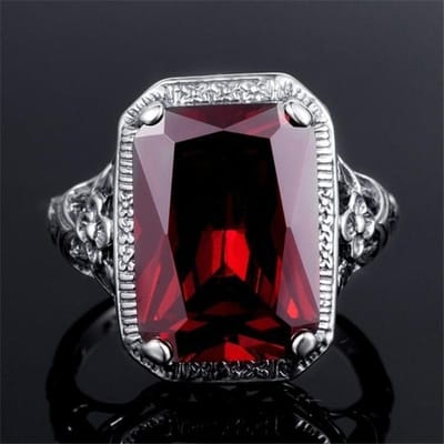 Vrouwen Vintage 925 Sterling Zilveren Robijn Ring Verloving Bruiloft Cadeau Sieraden Ring Sieraden Groothandel Edelsteen Ring 8 black