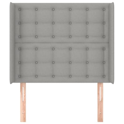 vidaXL - Hoofdbord - met - randen - 103x16x118/128 - cm - stof - lichtgrijs