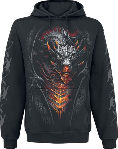 Spiral Draconis Heren Trui met capuchon - zwart - XL