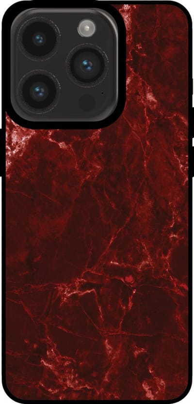 Smartphonica Telefoonhoesje voor iPhone 14 Pro met marmer opdruk - TPU backcover case marble design - Rood geschikt voor iPhone 14 Pro