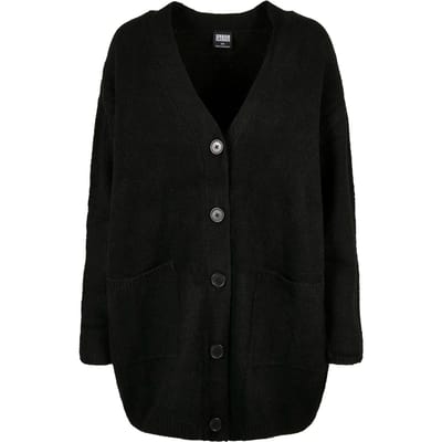 Urban Classics Ladies Chunky Fluffy Knit Cardigan Cardigan zwart M