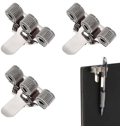 SnelShoppen - 3 Pcs Pen Holders, Pen Holder Clips, Driegaatjes Metalen Penhouder, Pocket Clip voor Balpen, Zorgaccessoires, Klem voor Verpleegkundigen