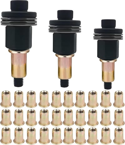 Klinkmoertang Set - Klinktang Gereedschap - Bevestigen van Moeren - 30 Delige Set - M8 M10 M12 - Zilver