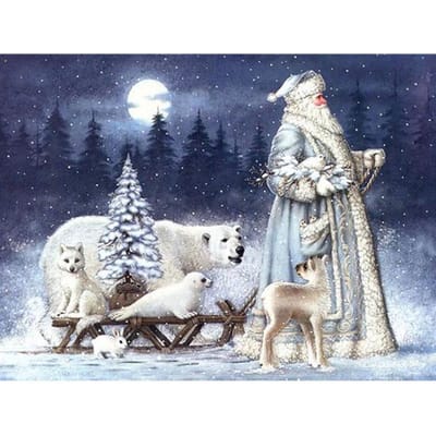 Steentjes Kerst Kerstman En Dieren 5D Diamond Craft Schilderij Diamant Borduurpakketten Muur Kunst 20X30CM gray