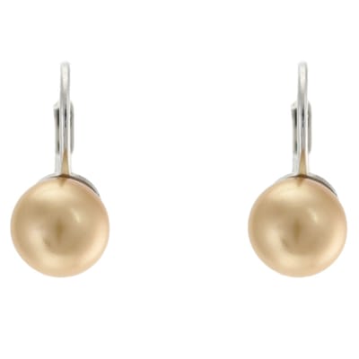 Behave – Oorbellen dames – Champagne glasparel 8 mm – Nikkelvrij – Elegant