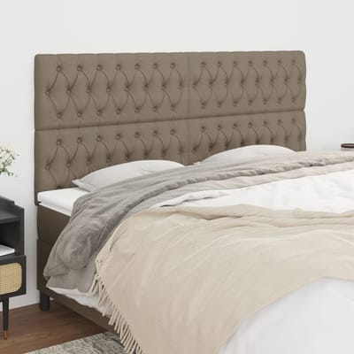 vidaXL - Hoofdbord - taupe - 200x7x118/128 - cm - Stof