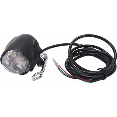 Universele Spanning 2 in 1 Koplamp Voorlicht LED Lamp Claxon voor Elektrische Fiets black