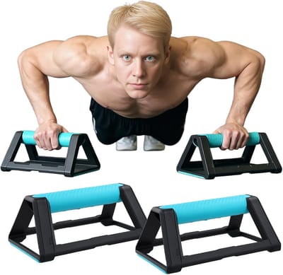 Set van 2 Verstelbare Push Up Handvatten met Antislip Basis voor Thuis Workout, Calisthenics en Krachttraining - Draagbaar en Stapelbaar tot 110 kg