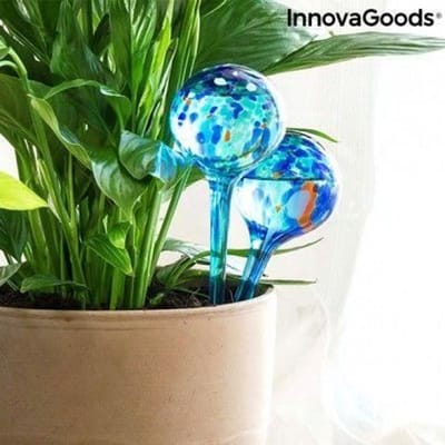 Billes d'arrosage en verre pour plantes fleurs pots pour arroser grandes 2 pièces