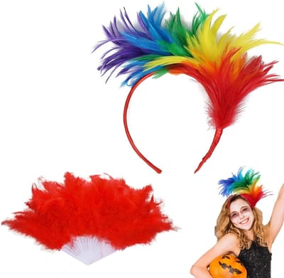 Kleurige Veren Haaraccessoires en Compartment voor Carnaval, Feest, Bruiloft en Cosplay met Prachtige Feathers