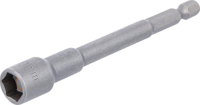 BGS dopsleutelinzet zeskant extra lang voor boormachines aandrijving buitenzeskant 6,3 mm (1/4") SW 10 mm - 2766