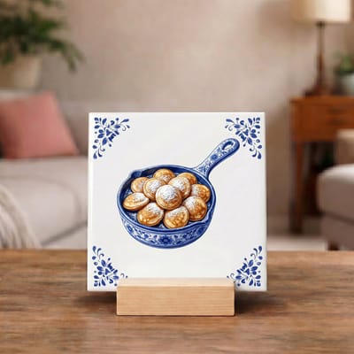 Delftsblauw Tegeltje 11x11 Poffertjespan – Keuken Wanddecoratie en Origineel Cadeau