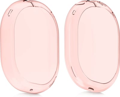 kwmobile koptelefoon hoes van TPU - geschikt voor Apple AirPods Max - 2x hoes voor hoofdtelefoon in roze / transparant