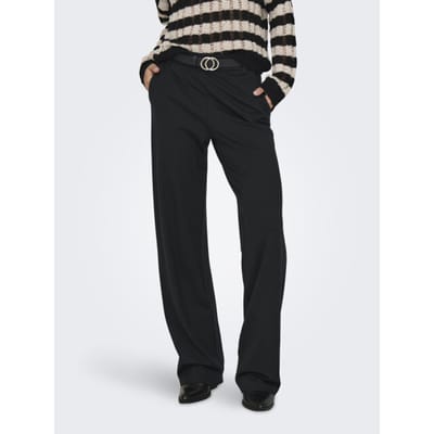 Only zwarte dames broek   Straight fit   Steekzakken   Elastische boord   Duurzaam   Regular waist Zwart L/32