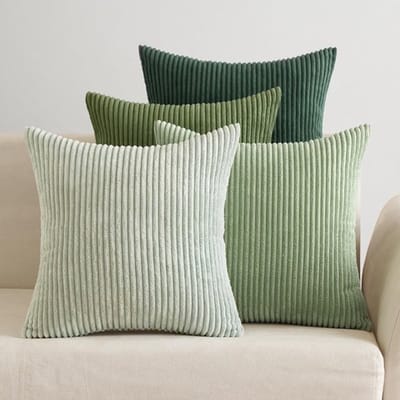 Dailygoods- Kussensloop 50x50 cm - Corduroy - Set van 4 - Decoratief Kussen - Zacht Materiaal - Onzichtbare Ritssluiting - Kussenhoes