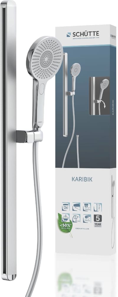 SCHÜTTE KARIBIK Doucherail Set - Chroom/Lichtgrijs - Ovaal