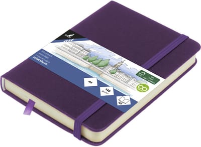 Kangaro schetsboek - A6 - purple heart - met elastiek en lint