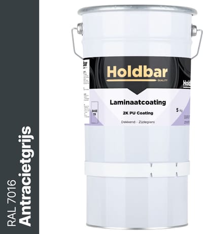 Holdbar Laminaatcoating Antracietgrijs (RAL 7016) 5 Kg - Laminaat Verf - Vloerverf - Alle Kleuren - Krasvast - UV-bestendig - Vergeelt niet - Gemakkelijk Schoonmaken - 2 Componenten