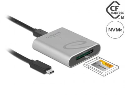 Delock USB Type-C™ Card Reader with aluminium enclosure for CFexpress memory cards