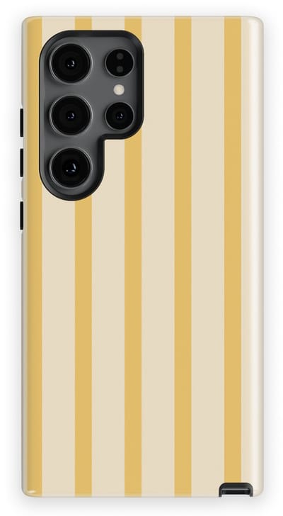 DripCase Gestreept Hoesje Samsung Galaxy S24 Ultra | Backcover met Mag | Stripes Motief | Trendy Case Samsung Galaxy S24 Ultra met Strepen Vanilla Drop