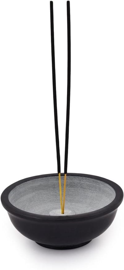 Grijze wierookhouder veegkom stenen kom | Rituele kom display keuken tafel decor cadeau (1143 cm x 1143 cm x 444 cm)