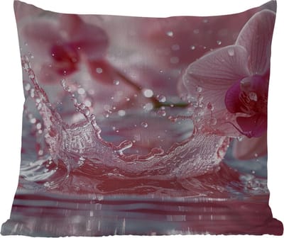 Tuinkussen - Abstract - Modern - Water - Orchidee - 40x40 cm - Weerbestendig