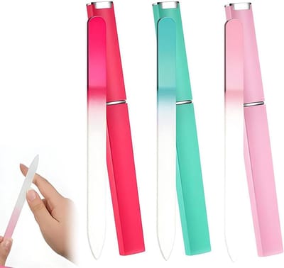 Glazen Nagelvijlen - Manicure Gereedschap - Nagels Verzorgen - Set van 3 Stuks - 15 x 2 x 1 cm