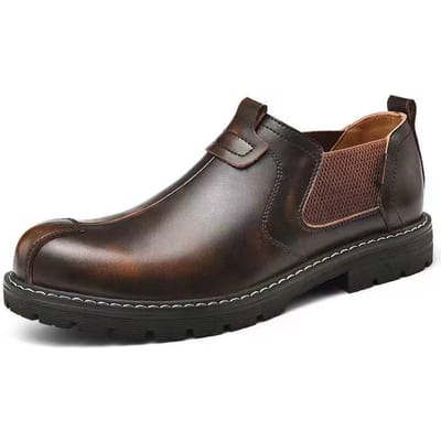 Echt Leder Herenlaarzen Hoge Kwaliteit Heren Werklaarzen Designer Heren Vrijetijdsschoenen Britse Stijl Enkellaarsjes Botas para hombre 38 gray