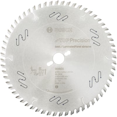 Bosch - Cirkelzaagblad Top Precision Best for Laminated Panel Abrasive 303 x 30 x 3,2 mm, 60
