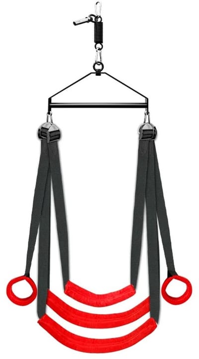Archi Verstelbare ophang sling set – Hangstoel - Multifunctioneel – BDSM - 360° – Stevig metalen - Zwart/rood frame – Tot 360 kg