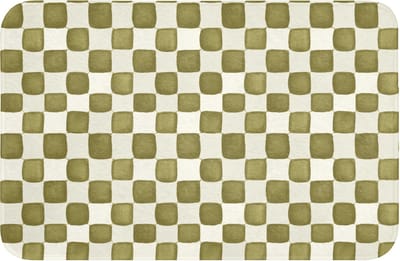 Badmat 60x40 cm - Antislip - Schaak - Patroon - Groen - Badmatten voor badkamer - Badkamermat - Douchemat - Badkamer mat