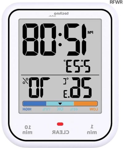 RFWR® Digitale Badkamerklok met Hygrometer en Thermometer - Waterdicht IP65, Douchetimer en Aftelfunctie met Groot LCD-display