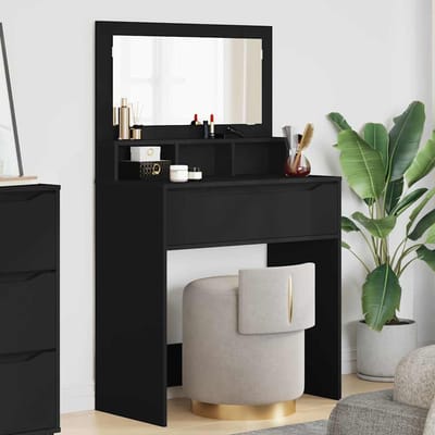 vidaXL - Slaapkamer - Toilet - Tafels - Zwart - 80 - x - 39,6 - x - 135 - cm - Bewerkt - hout