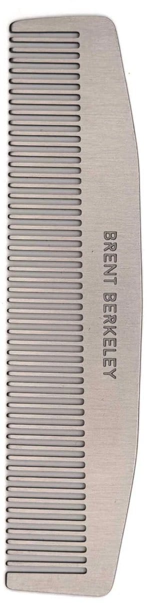 Brent Berkeley - APEX - Baard- & Haarkam voor Heren - CNC-Machined Roestvrijstaal - Antistatisch - Professionele Baardverzorging