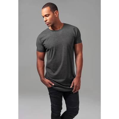 Urban Classics - Long Shaped Turnup Heren T-shirt - L - Grijs