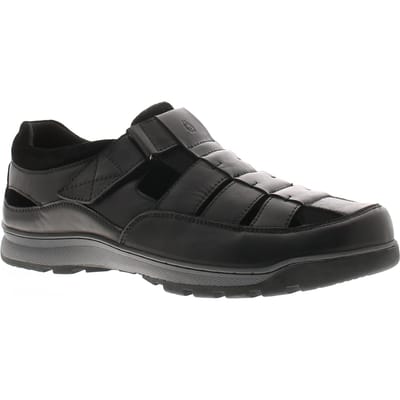 Hush Puppies Touch Close Herensandalen Rucker Leer Vissersmodel Zwart