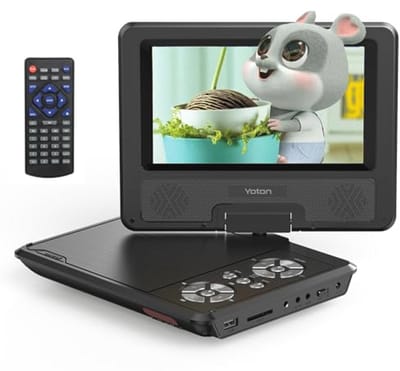 Draagbare DVD-speler met 9,5" HD-scherm | Lange afspeeltijd, USB/SD-ondersteuning