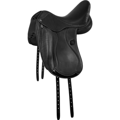 Dressuurzadel voor paard met lange kniewanders Acavallo Mantegna